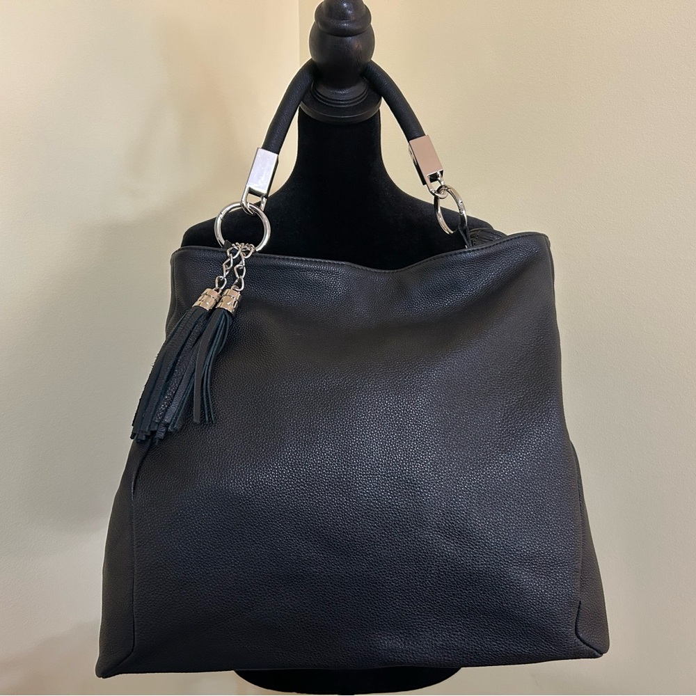 Gianni Conti Black Leather Shoulder Bag